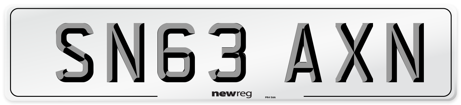 SN63 AXN Number Plate from New Reg